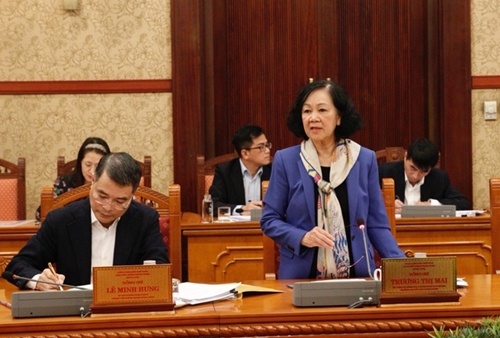 Thường trực Ban Bí thư Trương Thị Mai chủ trì giao ban với các Ban cán sự Đảng ở Trung ương